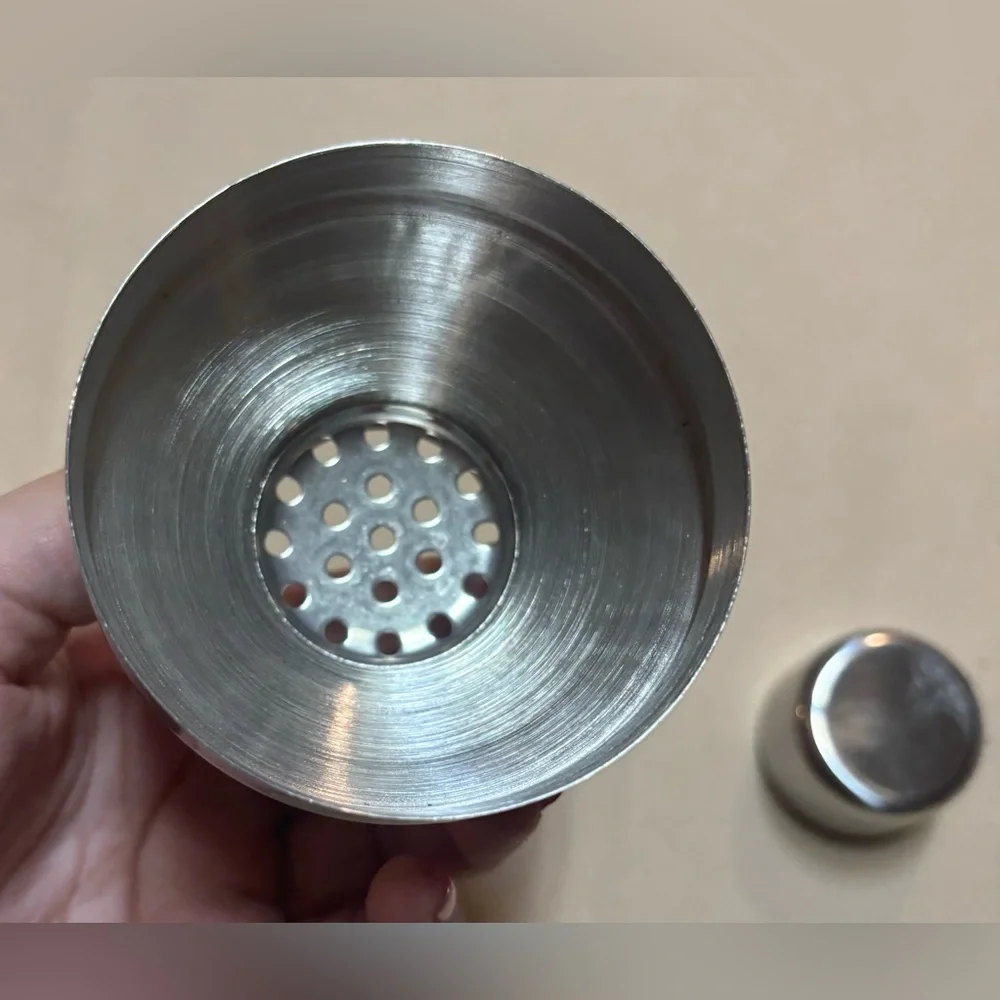 El Recuerdo Mezcal Metal Cocktail Shaker Stainless‎ Steel w/ Recipe 6” Tall